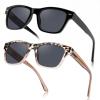 SKYOAK 2 Pack Trendy Reading Sunglasses for Women, Retro Rectangle Frame UV400 Protection Outdoor Sun Readers, Stylish Spring Hinge Computer Eyeglasses with Metal Core Wire (Not Bifocal), 1.75x view 1