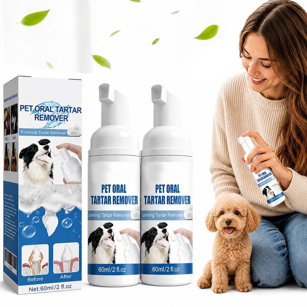 Pet Dental Tartar Remover,Oral Spray for Dogs Teeth Cleaning,Pet Dental Foaming Care Spray,Dog Breath Freshener,Support Healthy Gums,Reduce Tartar for Cats and Dogs (2pcs)