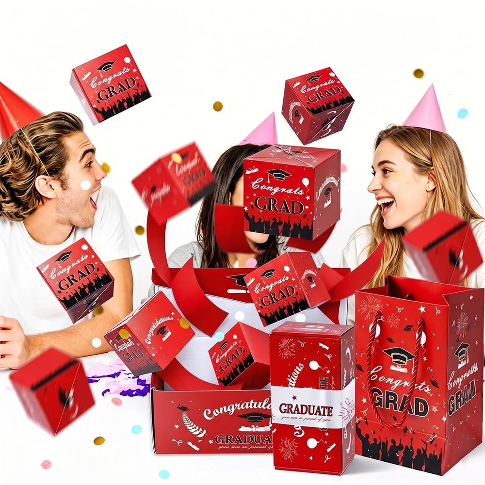 Graduation Surprise Explosion Gift Box, 2026 New Surprise Gift Box Explosion, Surprise Pop Up Gift Box Money Graduation, Unique Folding Bouncing Envelope Gifts Box, for Party Gifts