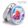 Heart Shaped Drawing Pill Organizer Portable Metal Round Pill Box with 3 Compartments Exquisite Unique Small Pill Case Travel Pill Container Medicine Organizer Box for Adult & Gift view 2