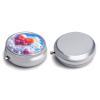 Heart Shaped Drawing Pill Organizer Portable Metal Round Pill Box with 3 Compartments Exquisite Unique Small Pill Case Travel Pill Container Medicine Organizer Box for Adult & Gift view 3