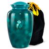 Butterfly Adult Cremation Urn for Men and Women Funeral - Burial Large Keepsake - Insect Theme Urns for Remembrance - Sympathy Gifts (Teal Green, 1 Large 4 Keepsake) view 2