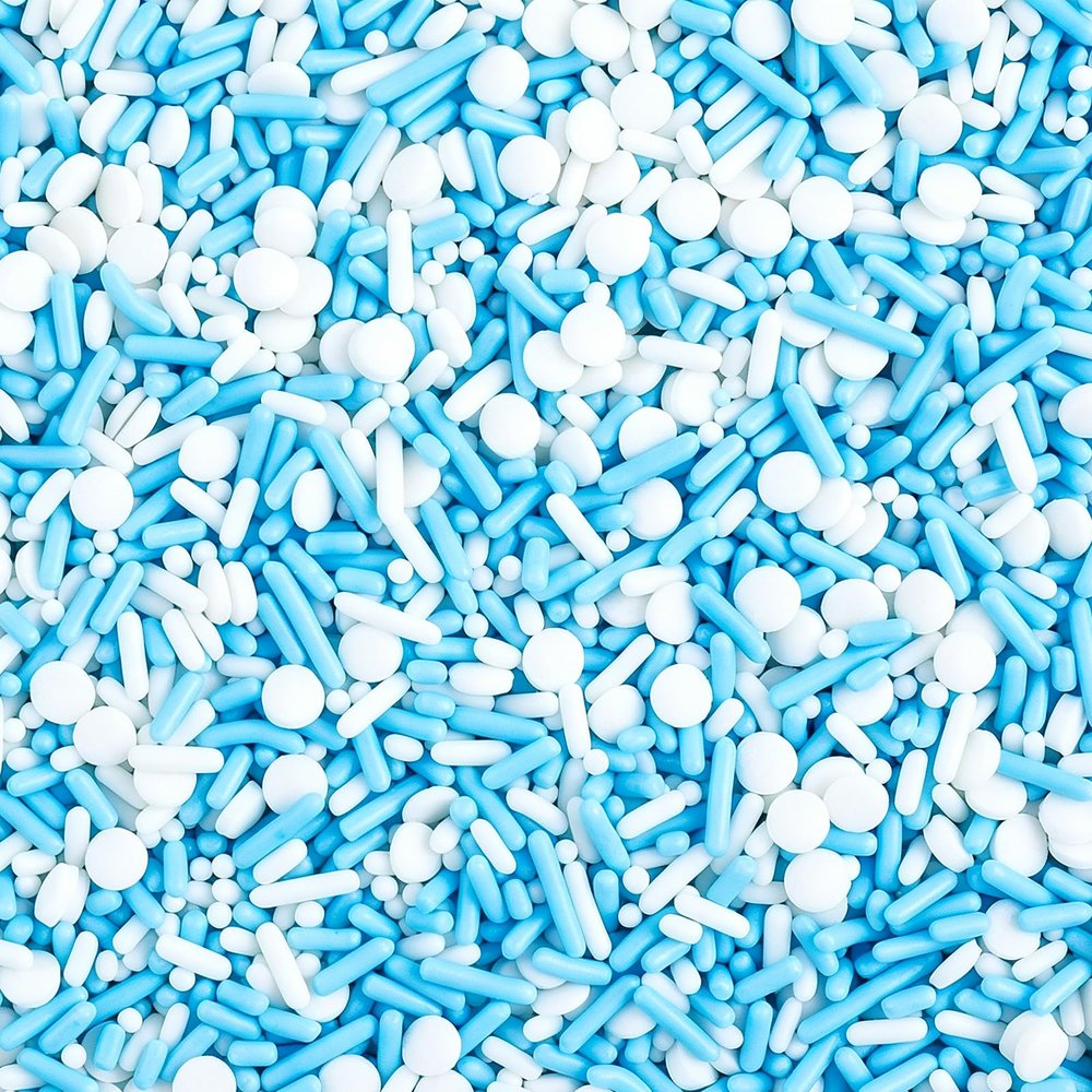 Winter Blue Sprinkles Edible for Baking, Mix For Cupcakes Decorations