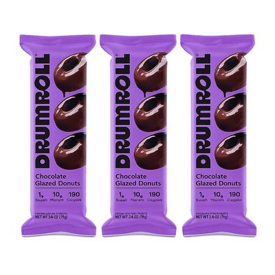 Drumroll Snacks Chocolate Glazed Mini Donuts 2.6 OZ - 3 Pack