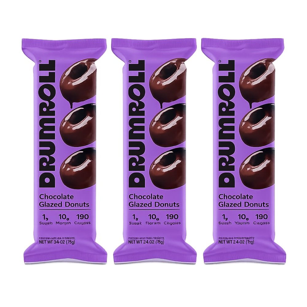 Drumroll Snacks Chocolate Glazed Mini Donuts 2.6 OZ - 3 Pack