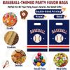 QOIUSO 50PCS Baseball Party Favor Bags - Baseball Goodie Bags with Handles - Plastic Baseball Treat Bag for Birthday Party, Team Snacks, Candy, Gifts & Sports Theme Party Supplies view 4