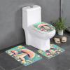 SXZVVBN Pretty Little Mushrooms Soft Flannel 3 Piece Bath Mat Set, Non-Slip Absorbent Bathroom Rugs with Toilet Lid Cover view 1