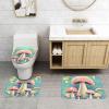 SXZVVBN Pretty Little Mushrooms Soft Flannel 3 Piece Bath Mat Set, Non-Slip Absorbent Bathroom Rugs with Toilet Lid Cover view 2