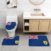 SXZVVBN Flag of the Turks and Caicos Islands Soft Flannel 3 Piece Bath Mat Set, Non-Slip Absorbent Bathroom Rugs with Toilet Lid Cover view 2