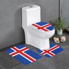 SXZVVBN Flag of Iceland Soft Flannel 3 Piece Bath Mat Set, Non-Slip Absorbent Bathroom Rugs with Toilet Lid Cover view 1