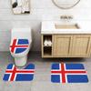 SXZVVBN Flag of Iceland Soft Flannel 3 Piece Bath Mat Set, Non-Slip Absorbent Bathroom Rugs with Toilet Lid Cover view 2