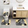 SXZVVBN Black and White Zebra Soft Flannel 3 Piece Bath Mat Set, Non-Slip Absorbent Bathroom Rugs with Toilet Lid Cover view 2