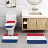 SXZVVBN Dutch Flag Soft Flannel 3 Piece Bath Mat Set, Non-Slip Absorbent Bathroom Rugs with Toilet Lid Cover view 2