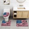 SXZVVBN American Flag Soft Flannel 3 Piece Bath Mat Set, Non-Slip Absorbent Bathroom Rugs with Toilet Lid Cover view 2