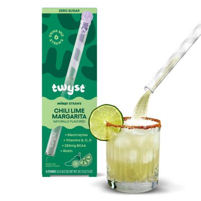 Twyst Craft Cocktail & Mocktail Mixer Straws, Chili Lime Margarita, 6 Pack