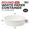 24oz Round White Paper Bowls (100-Pack) - Water & Oil Proof, Disposable view 2