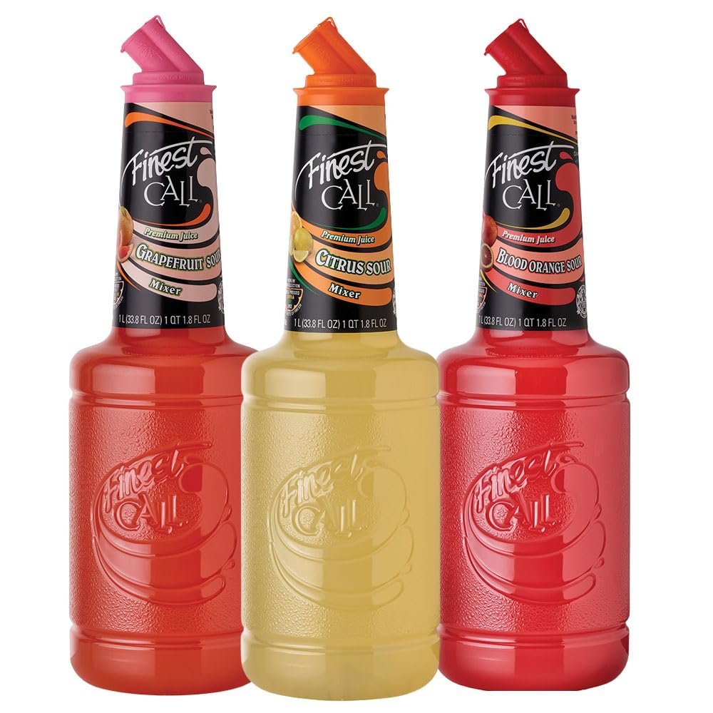 Finest Call Citrus Sour Drink Mix Variety, 1 Liter Bottle, 3 Pack
