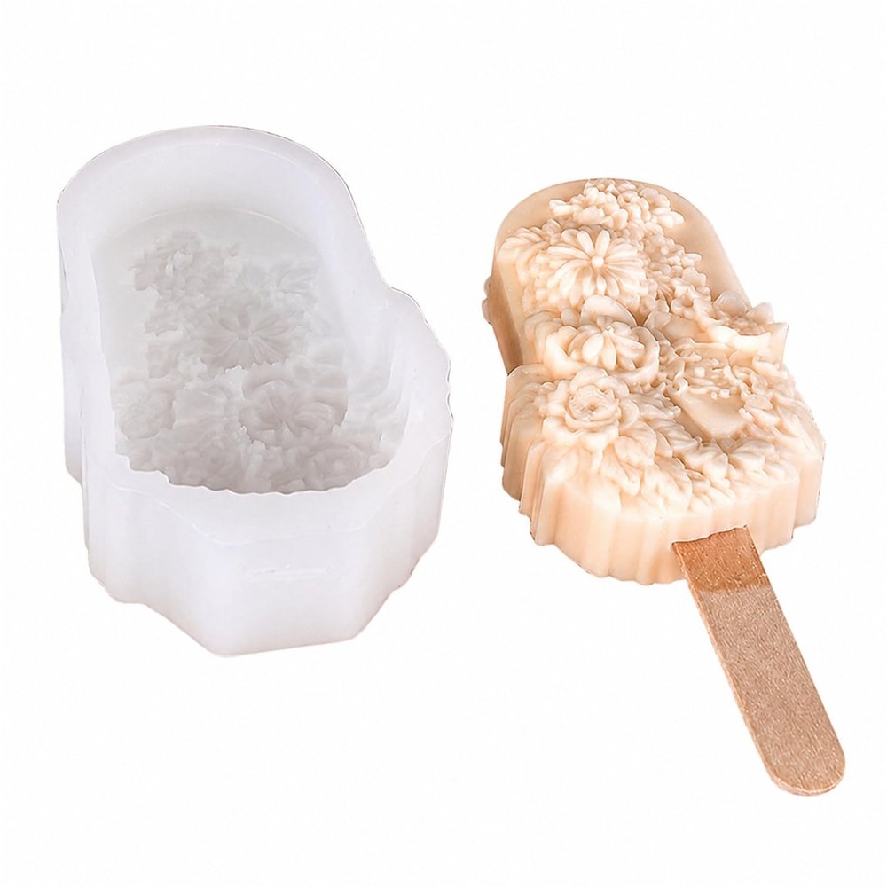 Soft non-stick flower ice cream, high temperature tough and easy to clean, frozen dessert(Style A)