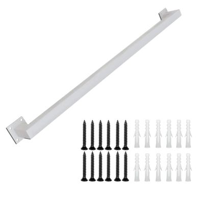 Stair Grab Bar for Elderly, 500lbs Capacity, 1-19.7ft, Wall Mounted Safety Rail for Bathroom, Industrial Metal Square Tube(White,360cm/11.8ft)