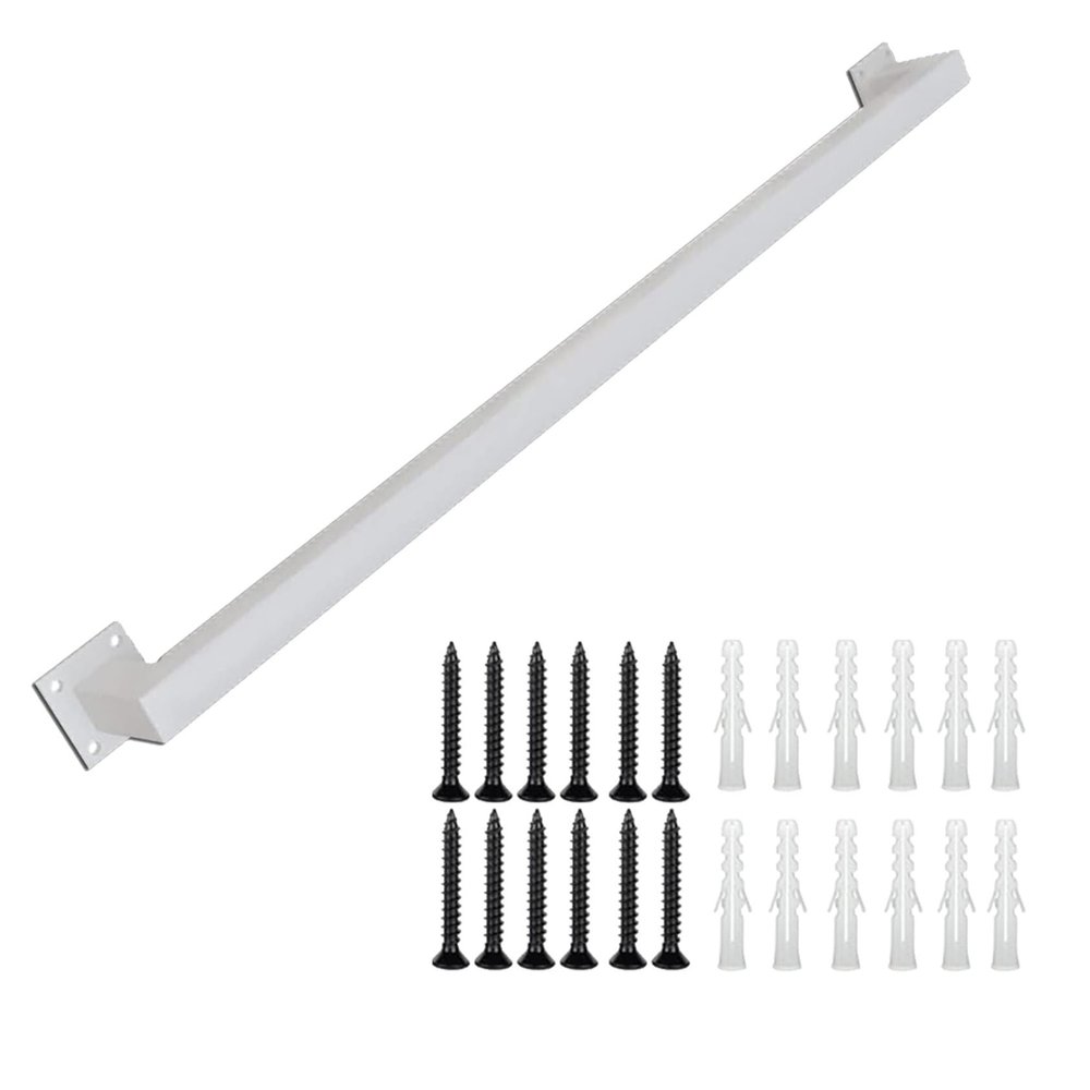 Stair Grab Bar for Elderly, 500lbs Capacity, 1-19.7ft, Wall Mounted Safety Rail for Bathroom, Industrial Metal Square Tube(White,360cm/11.8ft)