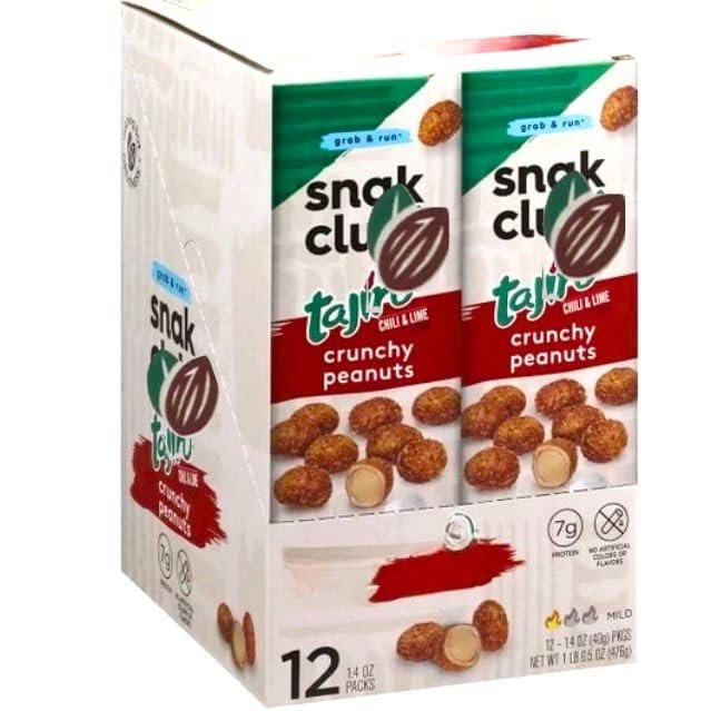 Sna'k Club Crunchy Peanuts, Tajin Chile Lime Peg Bag, 1.4 oz, 12 ct
