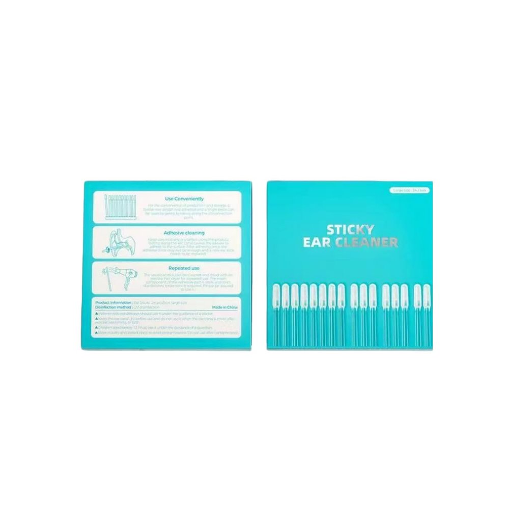 Reusable Sticky Ear Cleaning Stick, Adhesive Earwax Removal Tool for Adults, Light Blue, 24 Count, 2026 Upgraded