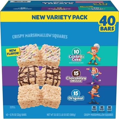 Rice Crispy Marshmallow Squares Variety Pack, 40 ct
