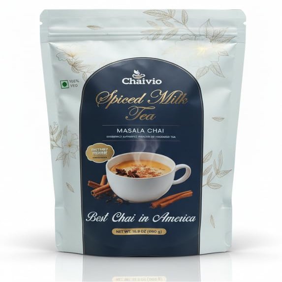 Chaivio Masala Chai Tea Latte, Unsweetened Instant Premix, Traditional, 1.1 lb (Masala)