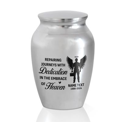 Mechanic, Keepsake with Mechanic Man Design Father Memorial Urn for Ashes