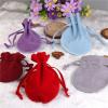 ianufu 60pcs Round Velvet Bag Gift Bags Soft Jewelry Packaging Wedding Necklace Ring Earring Drawstring(Mix,7x9cm) view 2