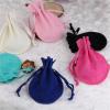 ianufu 60pcs Round Velvet Bag Gift Bags Soft Jewelry Packaging Wedding Necklace Ring Earring Drawstring(Mix,7x9cm) view 3