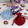 ianufu 60pcs Round Velvet Bag Gift Bags Soft Jewelry Packaging Wedding Necklace Ring Earring Drawstring(Mix,7x9cm) view 4