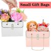 Limbeuuu 36 Pack Flower Bag Bulk, Small Paper Gift Bags with Metal Chain Handles, Rectangle Bouquet Carrier for Wedding, Birthday, 5.9x3.9x4.3 Inch Three Colors view 4