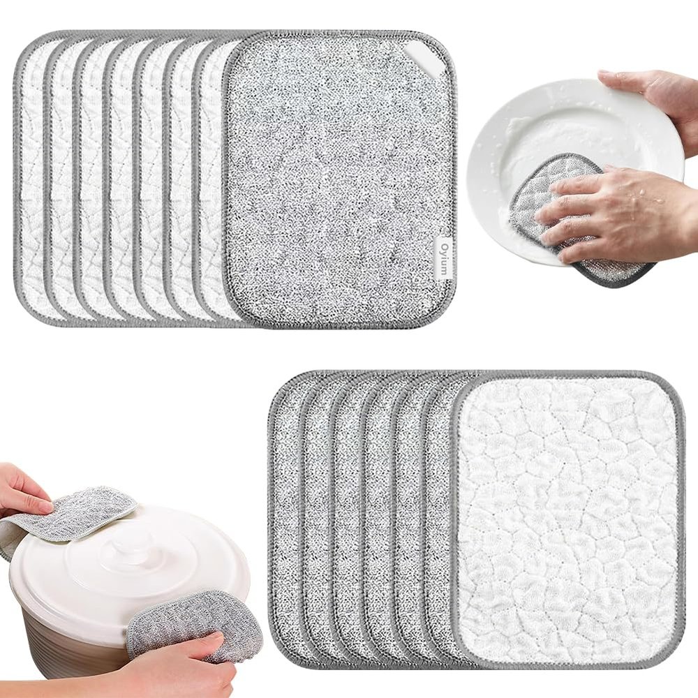 Double-Sided Wire Dishwashing Rags, Non Scratch Wire Cleaning Cloths(15Pcs)