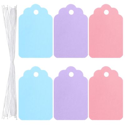 Heclia 300Pcs Jewelry Price Tags with String Pre Strung Price Tags with String Small Sale Labels 1.38 by 0.87 Inch Colored Labels for Retailer Seller Gift User Daily Using Merchandise Labeling Needs