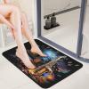 Diatomaceous Earth Bath Mats 16x24 0.15" Thin Non Slip Absorbent Saxophone and Piano Bathroom Rug Quick Dry Floor Mat for Entryway Laundry Room Decor Welcome Front Door Mat Outside Entrance view 1