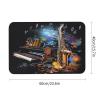 Diatomaceous Earth Bath Mats 16x24 0.15" Thin Non Slip Absorbent Saxophone and Piano Bathroom Rug Quick Dry Floor Mat for Entryway Laundry Room Decor Welcome Front Door Mat Outside Entrance view 2