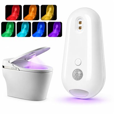 TFFUAM Motion-Activated UV Toilet Light with Motion Sensor, Rechargeable Automatic LED Night Light for Bathroom Bowl, Adhesive Mounted Smart Lighting for Toilet (1 Pack)