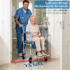 4-in-1 Bedside Commode with Wheels,Shower Wheelchair for Elderly & Disabled view 4