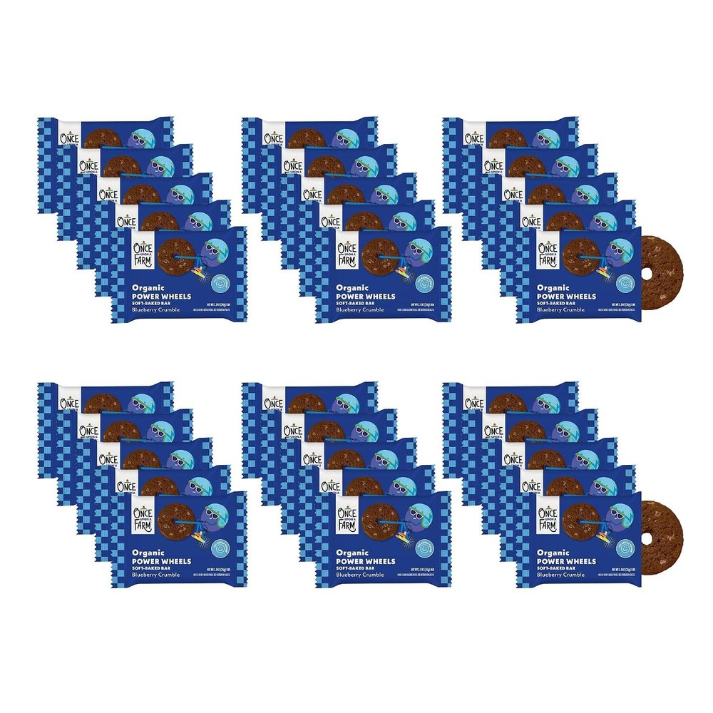Once Upon a Farm Organic Power Wheels Bars, Blueberry, 30 Ct, Non-GMO