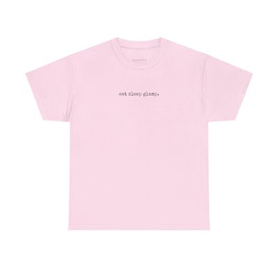 Tickle Stitch Eat Sleep Glamp | Glamping Shirt for Women T-Shirt Light Pink
