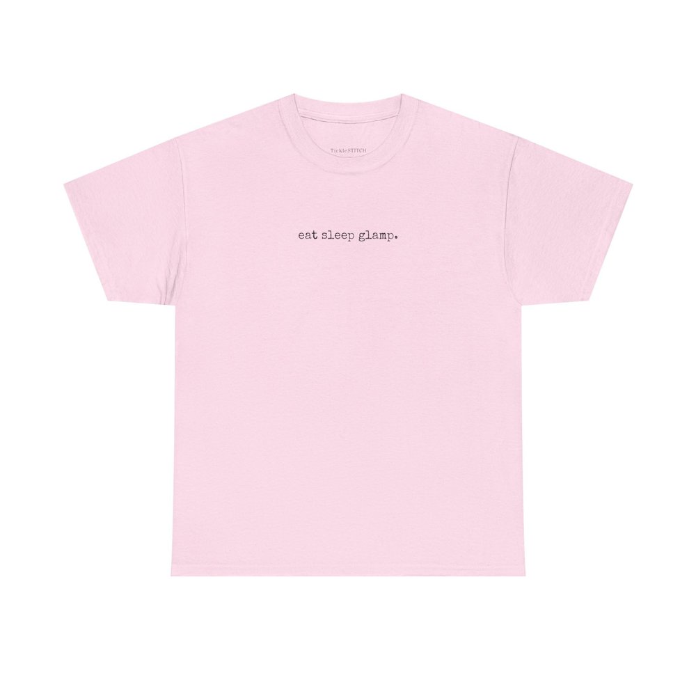 Tickle Stitch Eat Sleep Glamp | Glamping Shirt for Women T-Shirt Light Pink