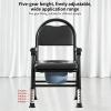 Adjustable Bedside Commode Chair 5 Height Foldable Portable Shower Toilet Chair with Removable Bucket for Seniors(Without Lid) view 2