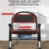 Adjustable Bedside Commode Chair 5 Height Foldable Portable Shower Toilet Chair with Removable Bucket for Seniors(Without Lid) view 3