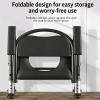 Adjustable Bedside Commode Chair 5 Height Foldable Portable Shower Toilet Chair with Removable Bucket for Seniors(Without Lid) view 4