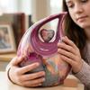 Teardrop Cremation Urn with Heart Accent - Artistic Solid Metal Urns for Human Ashes, Elegant Funeral Memorial Box for Adult Male & Female, Includes Velvet Bag view 3