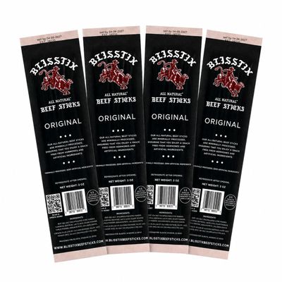 BLISSTIX - Grass Fed/Grass Finished All Natural, Minimally Processed Beef Snack Sticks (4 Pack/Original)