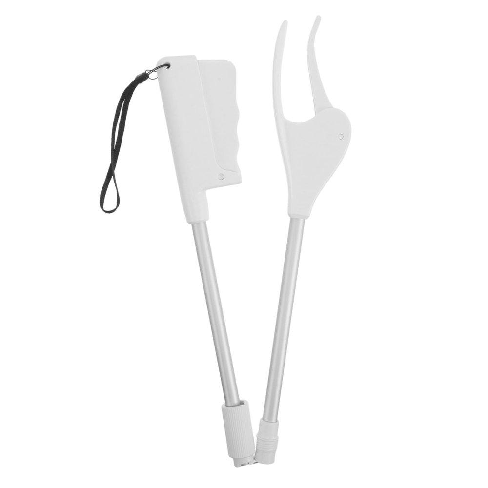 VICASKY Long Reach Grabber Tool for Elderly and Pregnant Women, 28-inch White Trash Picker Stick with Ergonomic Handle, No-Bend Reacher Aid for Elderly Assistance and Daily Item Pickup