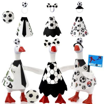 YGEINIT 2026 World Cup Soccer Desk Goose Outfits, 7 Inch Desk Goose Outfits Felt Costume with Soccer, World Cup Decoration for Desktop Goose Statues, Gifts for Soccer Lovers (Dress+ Pennant)
