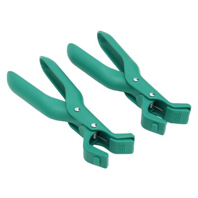 Drfeify Anti Scald Bowl Clip, Hot Plate Gripper for Holding Hot Bowls, Kitchen Tool with One Handed Operation for Home Cooking (Green)